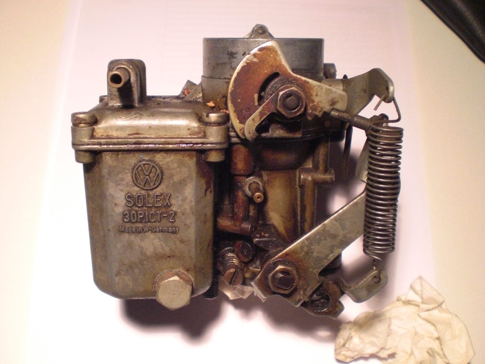 Carburateur Solex 30 PICT-2 démonté, avec starter automatique et logo Volkswagen